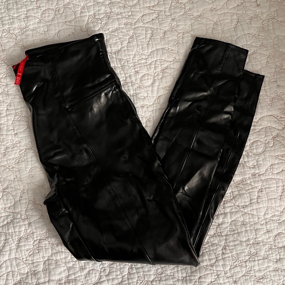 NWOT PETITE Spanx Patent Leather Leggings - Picture 2 of 3